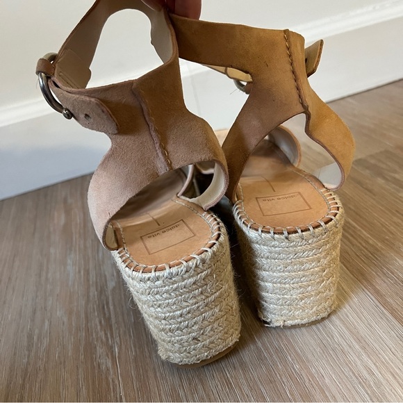 Dolce Vita Tan Leather Espadrille Platform Sandals Size 9 - Picture 8 of 10